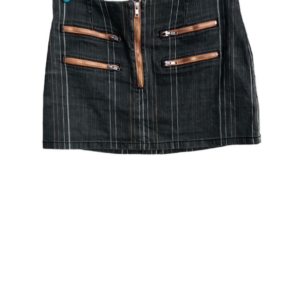 Urban Outfitters DGB Striped Contrast Zipper Mini Skirt Size Lg - Picture 5 of 9